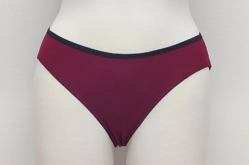 Classic Bikini or Thong KIM Panties Burgundy red cotton XS-XL