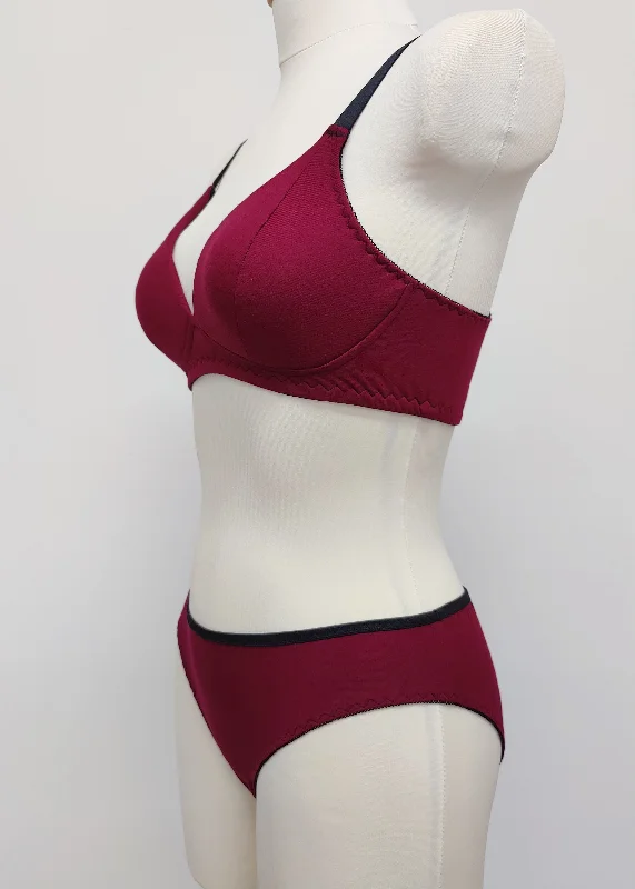 Classic Bikini or Thong KIM Panties Burgundy red cotton XS-XL