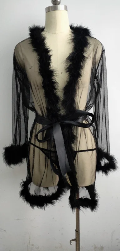 Furry Sheer Lingerie Robe