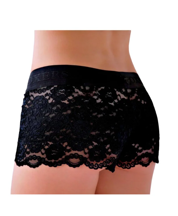 Foxers Lace Boxers in Black