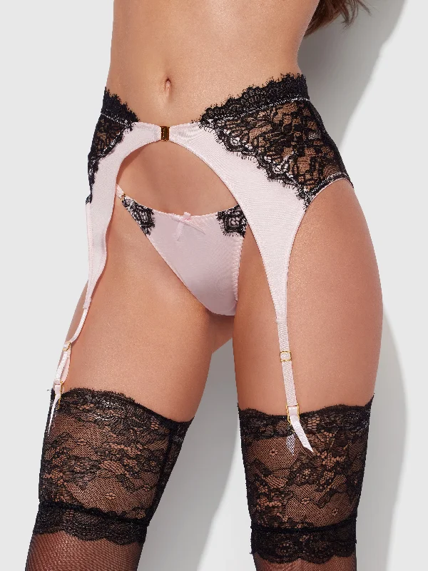 Rising Star Lace & Liquid Satin Garter Belt