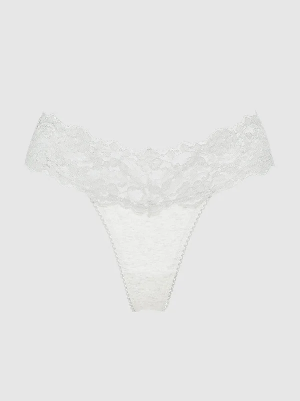 Bridget Stretch Cotton & Lace Thong