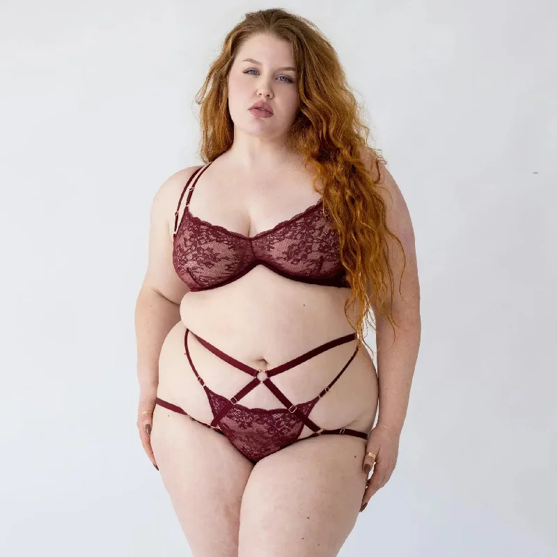 Monique Morin Amphitrite Rush Thigh Harness in Red Velvet