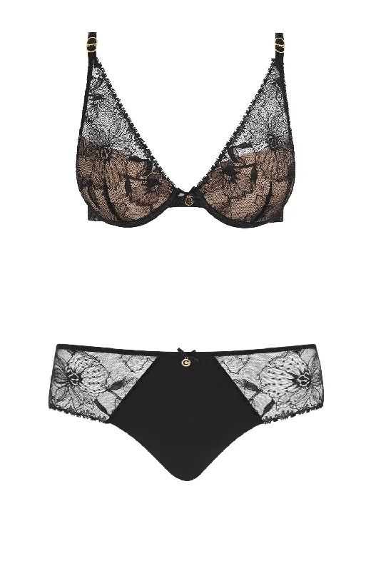 Orchids Push-Up Bra and Shorty Set