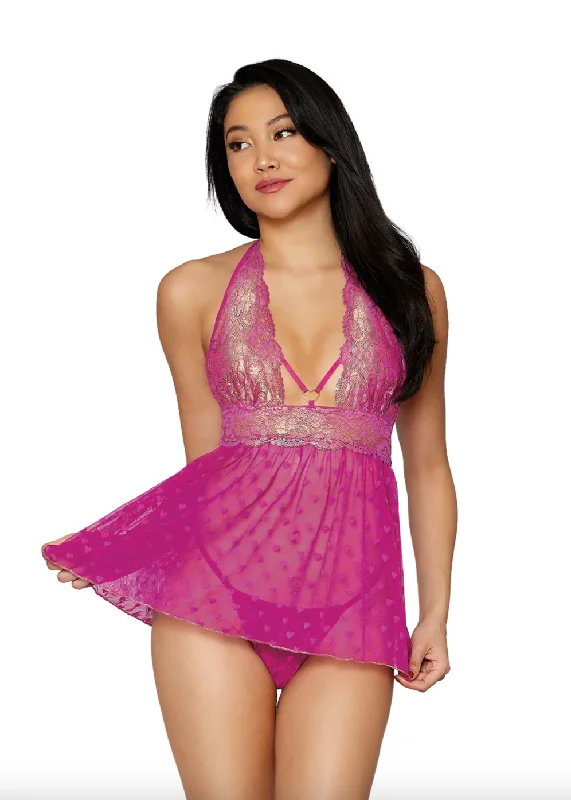 Beyla Pink and Gold Babydoll