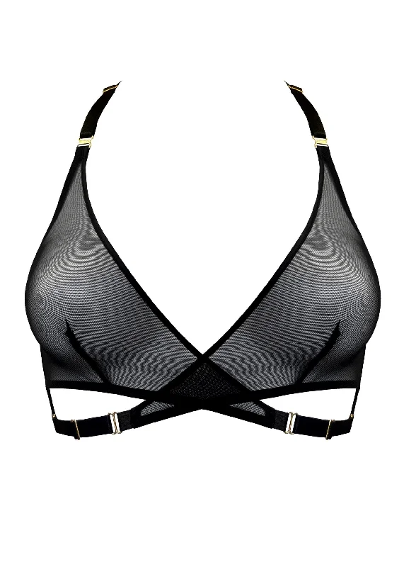 Art Deco Mesh Wrap Bra