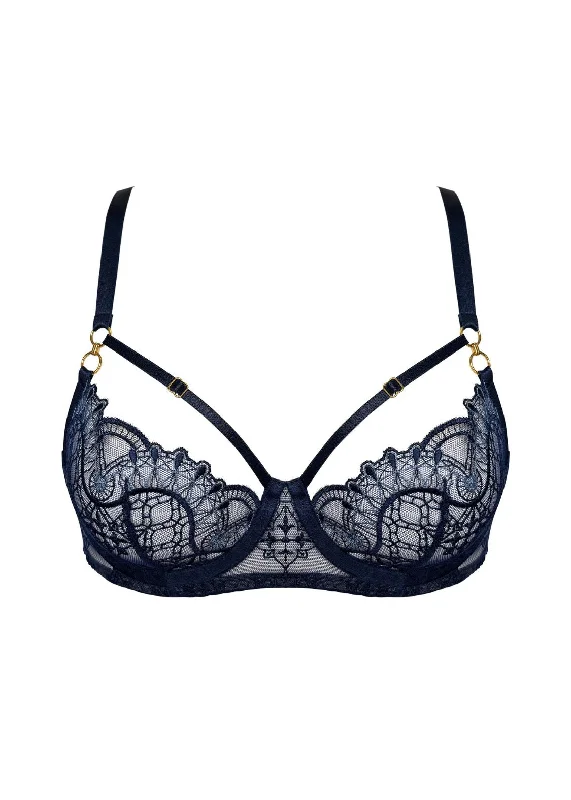 Mari Balconette Wire Bra (Navy Blue)