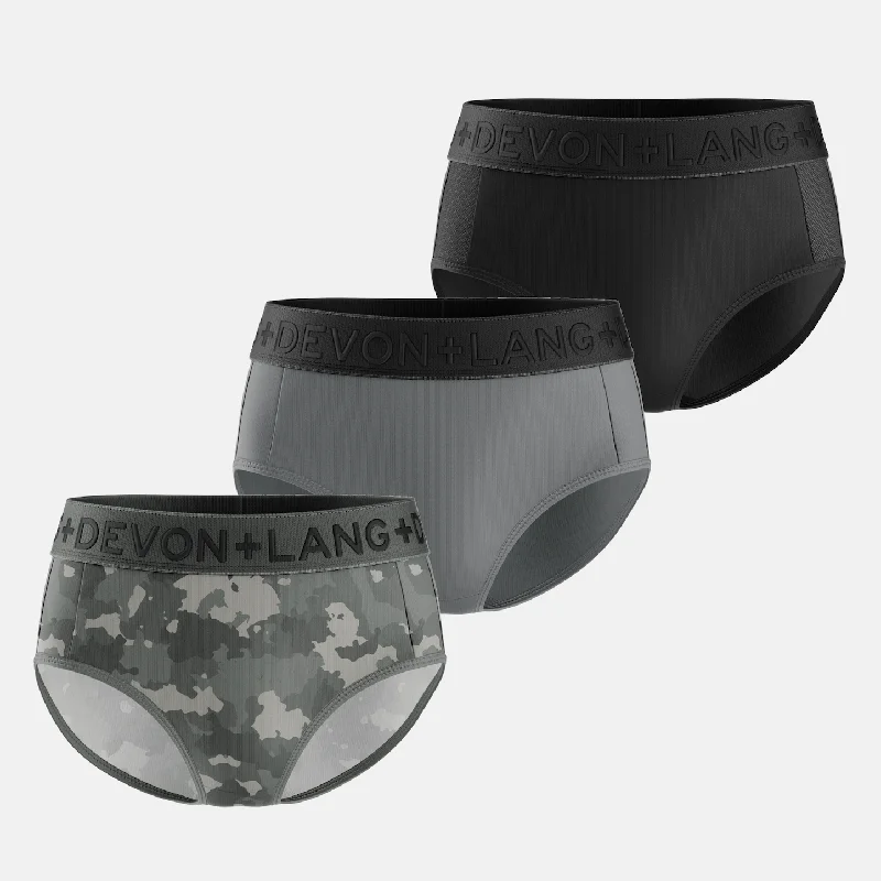 Bria Bikini Brief - Multi-Packs - Grey Camo/Obsidian/Slate Grey