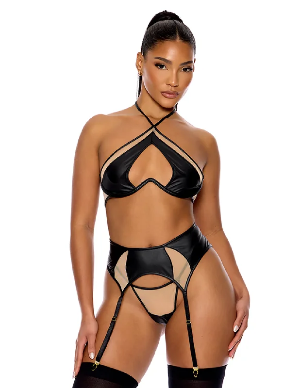 Catch My Wave Mesh Bra & Garter Set