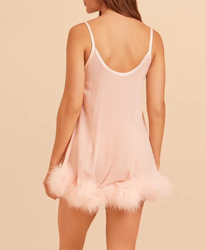 Diana Silk and Marabou Feather Babydoll