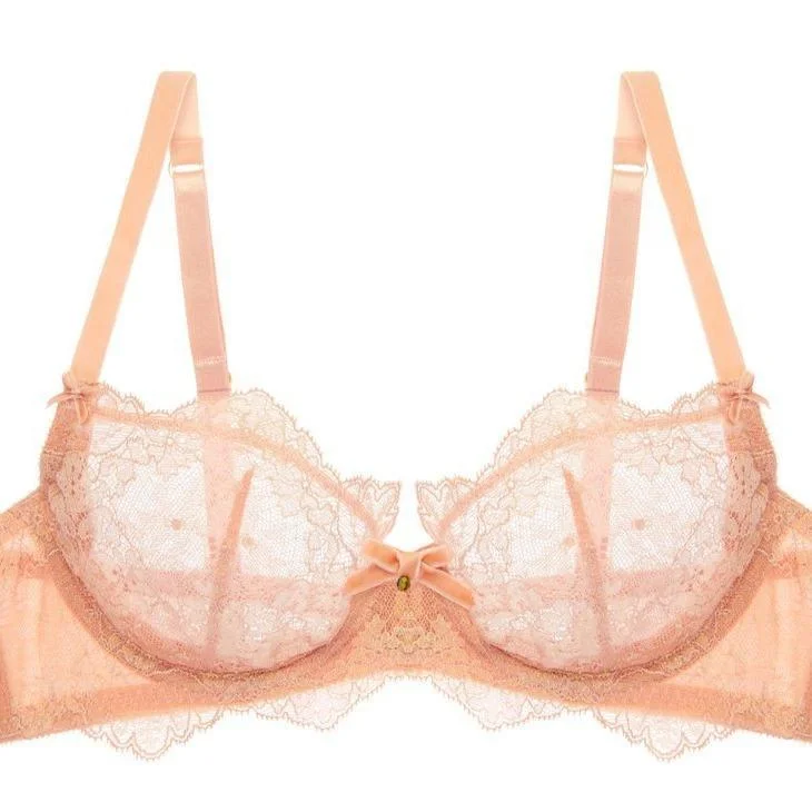 Dita Von Teese Lurex Lace UW Bra in Vintage Pink D59015