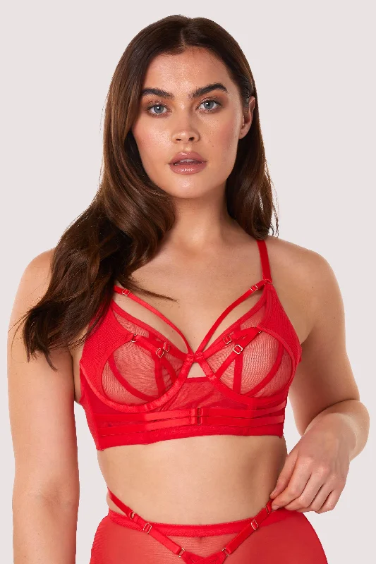 Eddie Red Crossover Wrap Bra