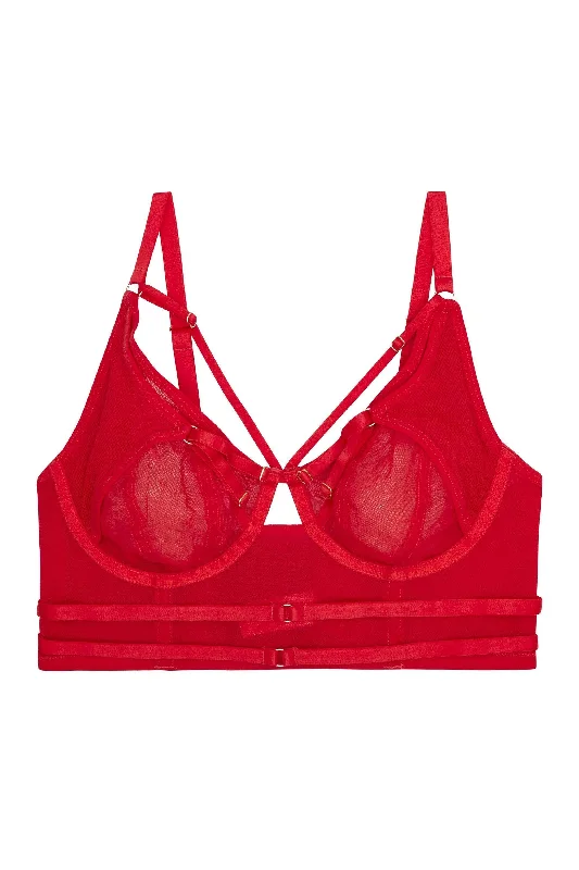 Eddie Red Crossover Wrap Bra