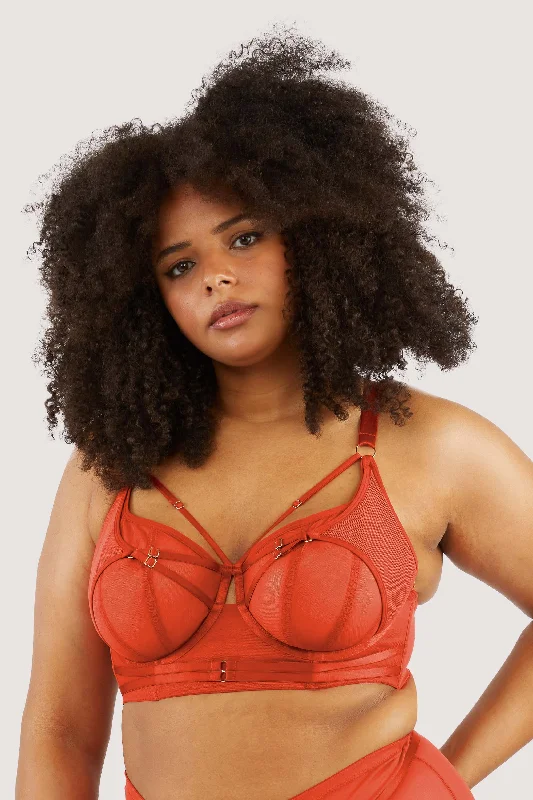 Eddie Red Crossover Wrap Bra