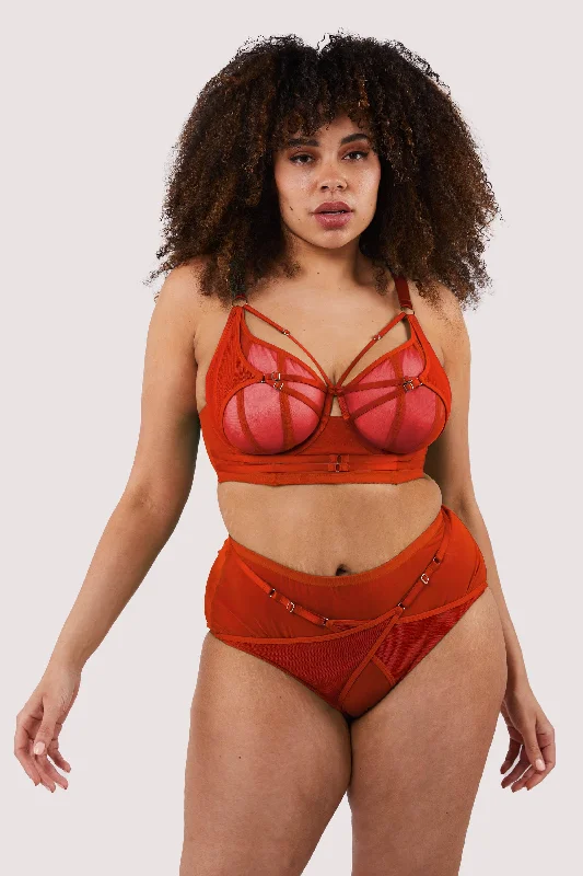 Eddie Red Crossover Wrap Bra