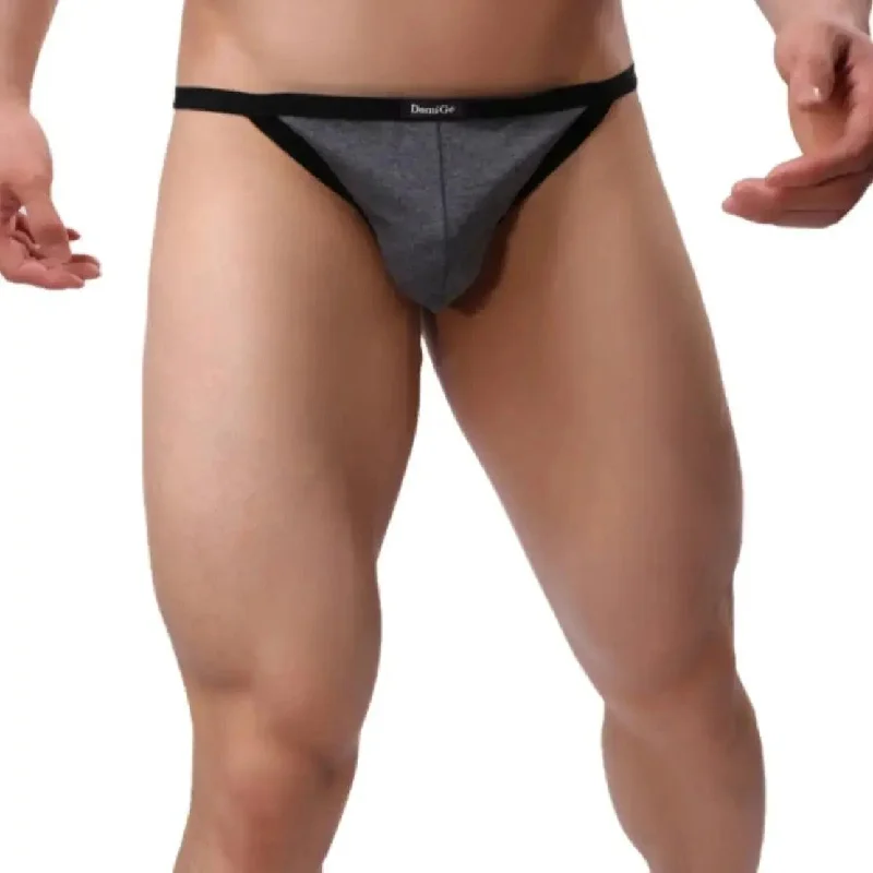 DomiGe Low-Rise Men's Cotton Thong Male T-Back Sexy Underwear for Man