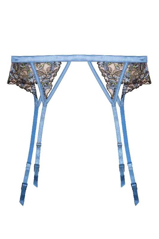 Mayla Blue Floral Embroidered Suspender