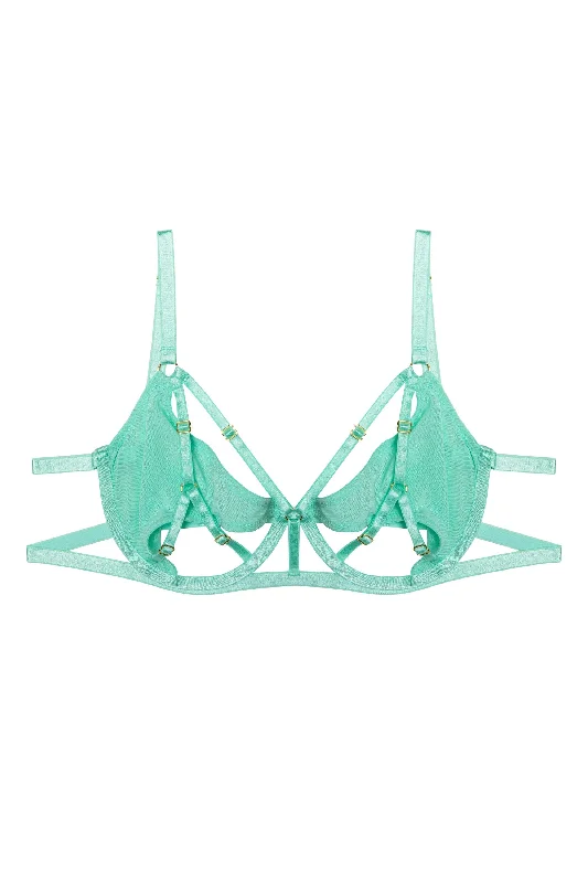 Penny Neon Green Cut Out Mesh Bra