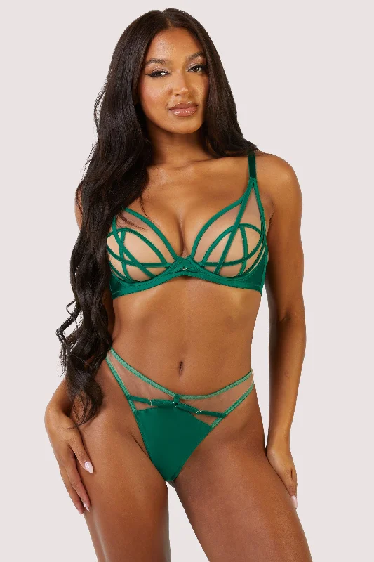 Ramona Green Mesh Thong