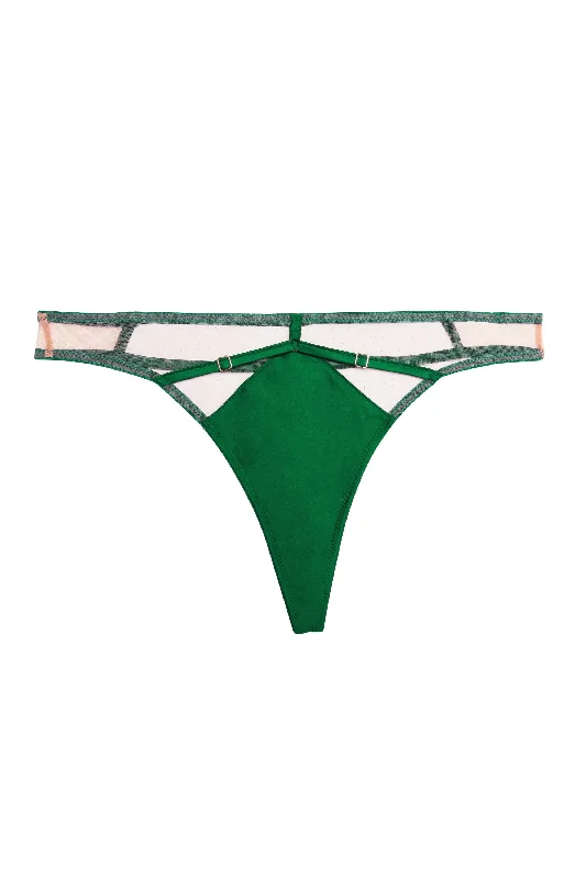 Ramona Green Mesh Thong