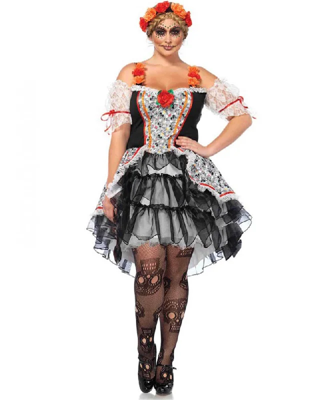 Sugar Skull Senorita Womens Plus Size Costume