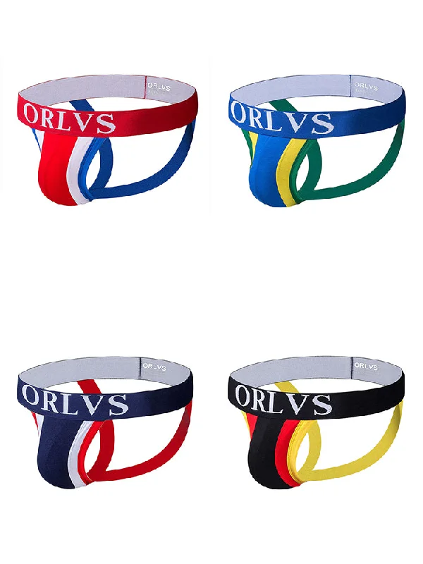 4 Pack Contrast Colors Low Rise Jockstraps