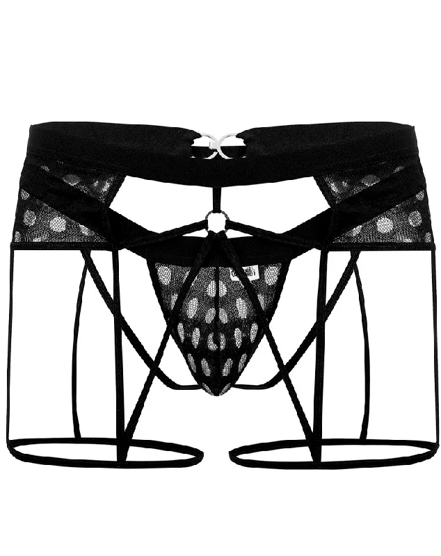 Candyman 99577 Mesh Garter Jockstrap Black