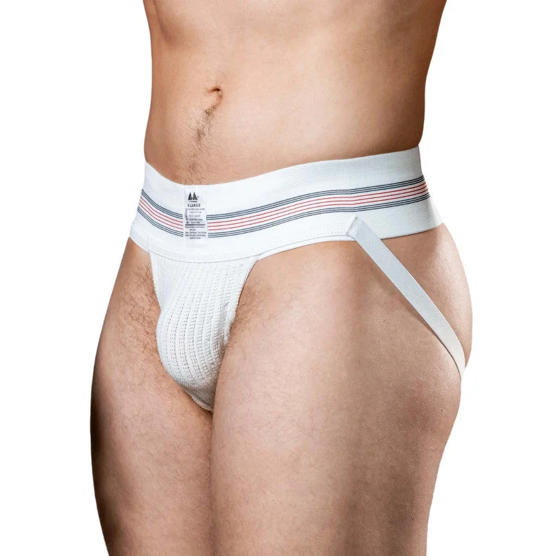 MM THE ORIGINAL NO. 10 JOCKSTRAP UNDERWEAR WHITE 3 INCH