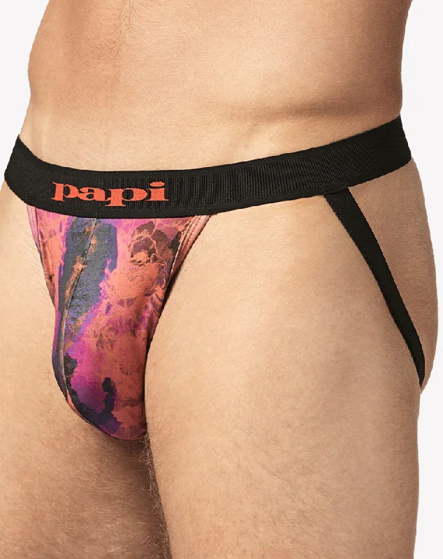 Papi Umpa051 Fashion Microflex Brazilian Jockstrap Sunset Multi Print