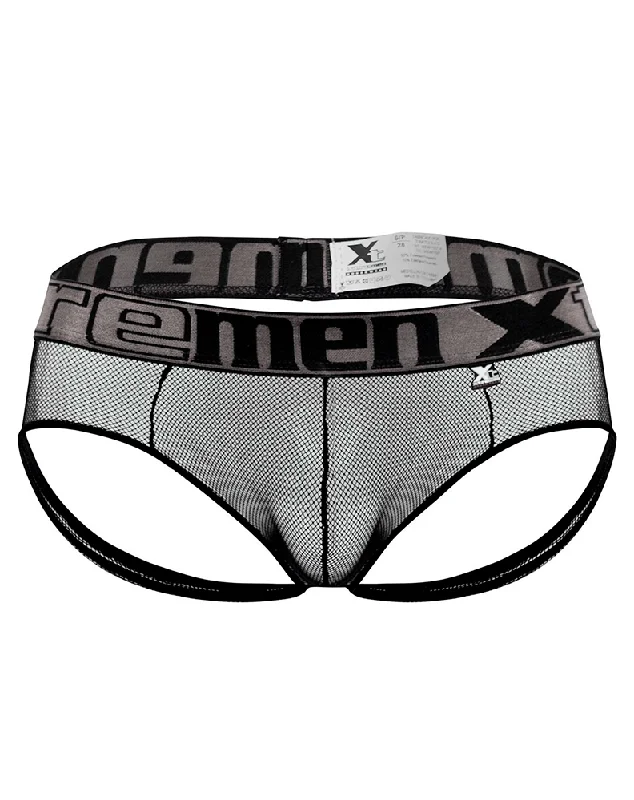 Xtremen 91124 Revealing Lace Jocks Black