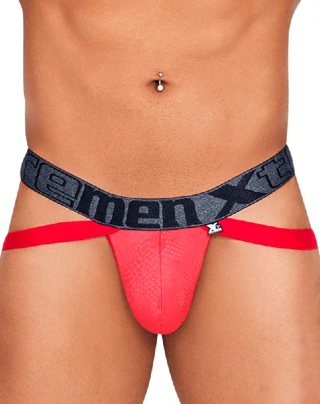 Xtremen 91128 Snake Print Jockstrap Red