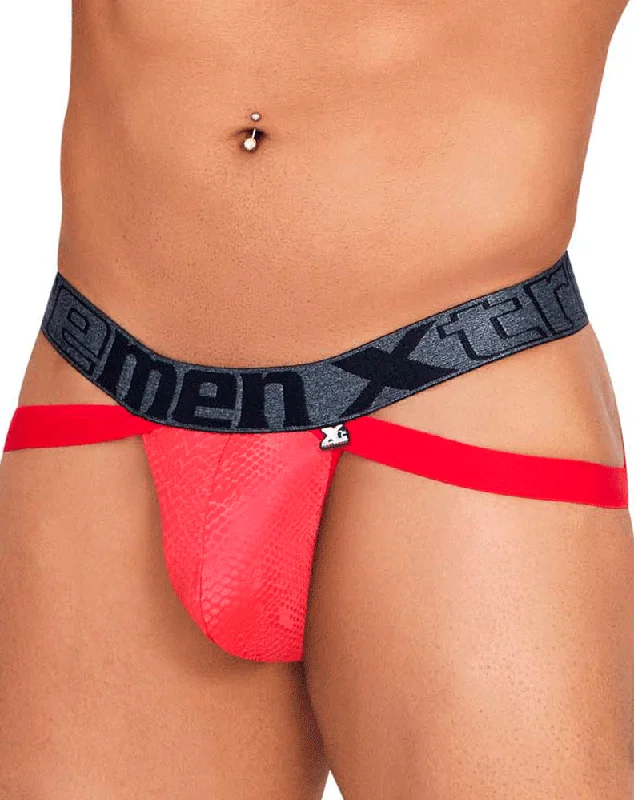 Xtremen 91128 Snake Print Jockstrap Red