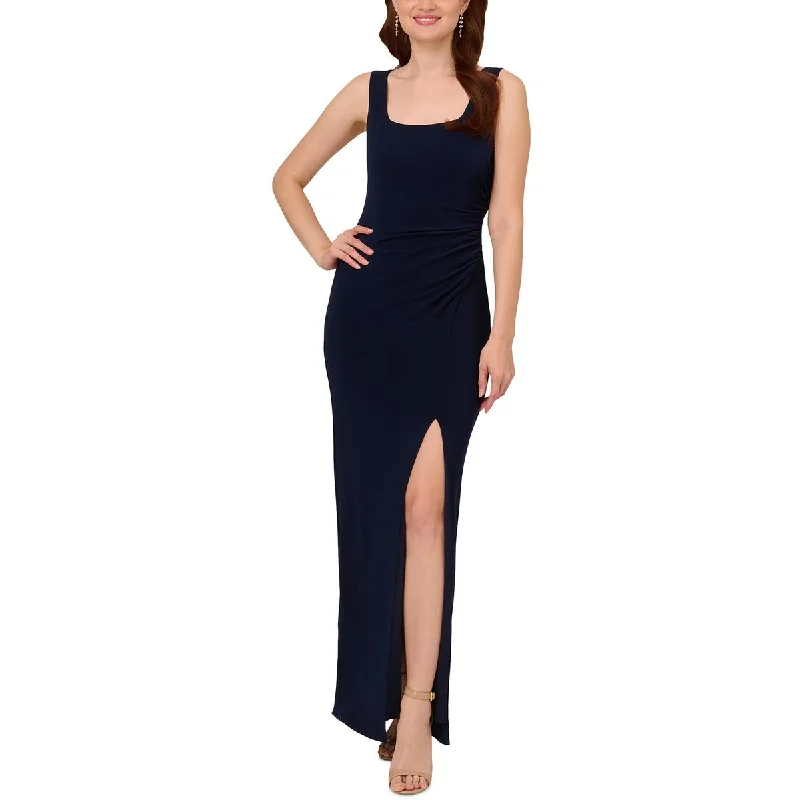 Adrianna Papell Womens Plus Jersey Embellished Evening Dress