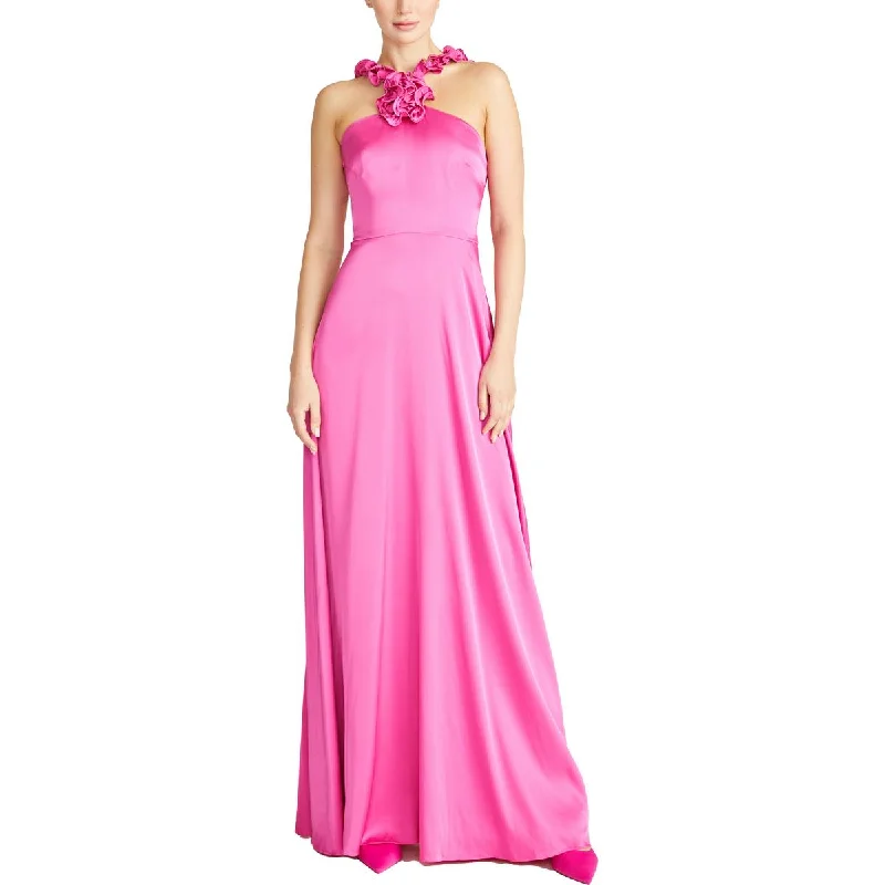 Amur Womens Full Length Halter Evening Dress