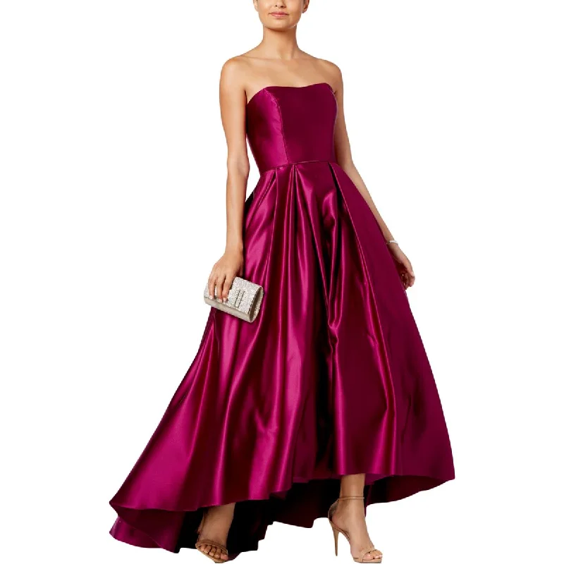 Betsy & Adam Womens Hi-Low Strapless Evening Dress