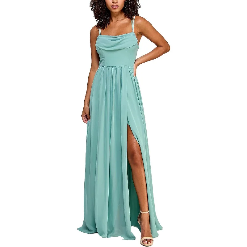 City Studio Womens Juniors Formal Spaghetti Straps Evening Dress