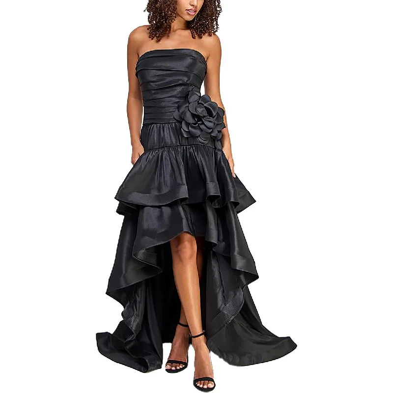 City Studio Womens Juniors Hi-Lo Strapless Evening Dress