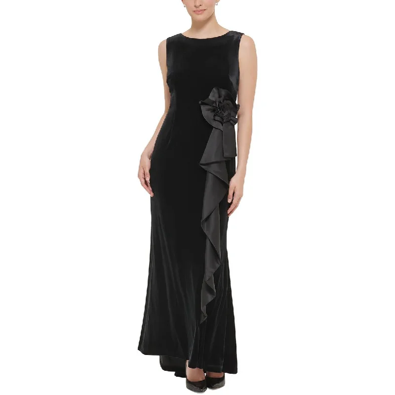 Jessica Howard Womens Petites Velvet Special Occasion Evening Dress