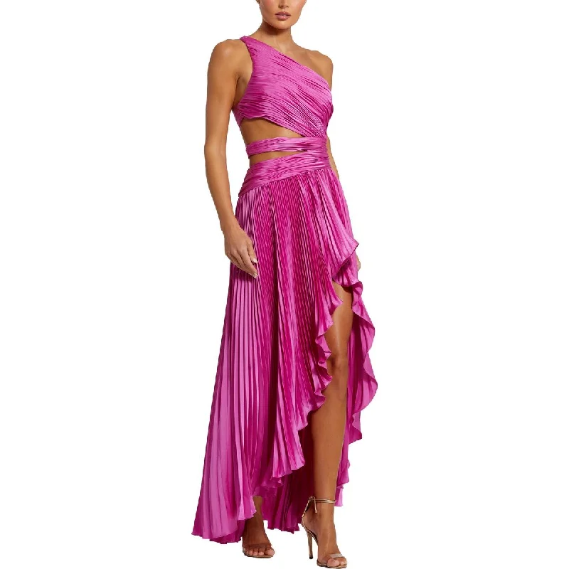 Mac Duggal Womens Satin Cut-Out Evening Dress