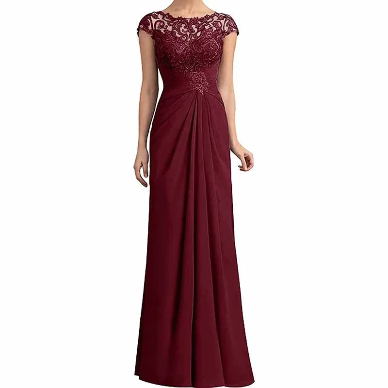 Mother of The Bride Dresses Lace Chiffon Long Formal Evening Dress Wedding Guest Dresses