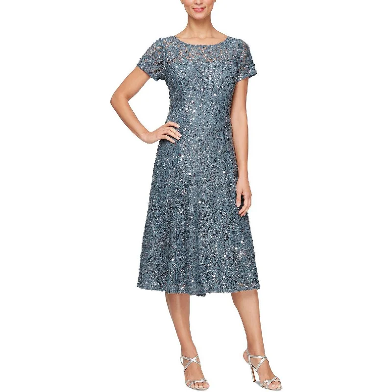 SLNY Womens Lace Embellished Cocktail And Party Dress