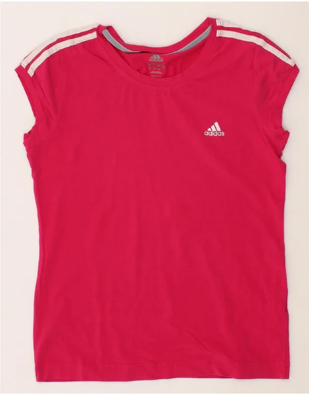 ADIDAS Womens T-Shirt Top UK 16 Large Pink Polyester