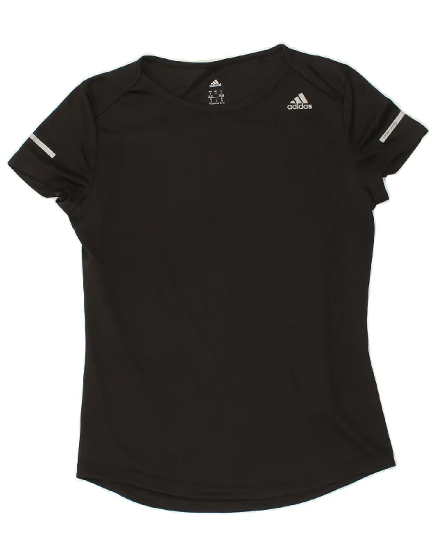 ADIDAS Womens T-Shirt Top UK 8/10 Small Black Polyester