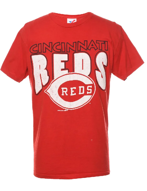 Cincinnati REDS RED & White Printed T-shirt - L