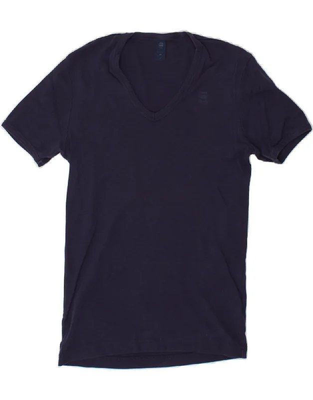 G-STAR Womens T-Shirt Top UK 12 Medium Navy Blue Cotton