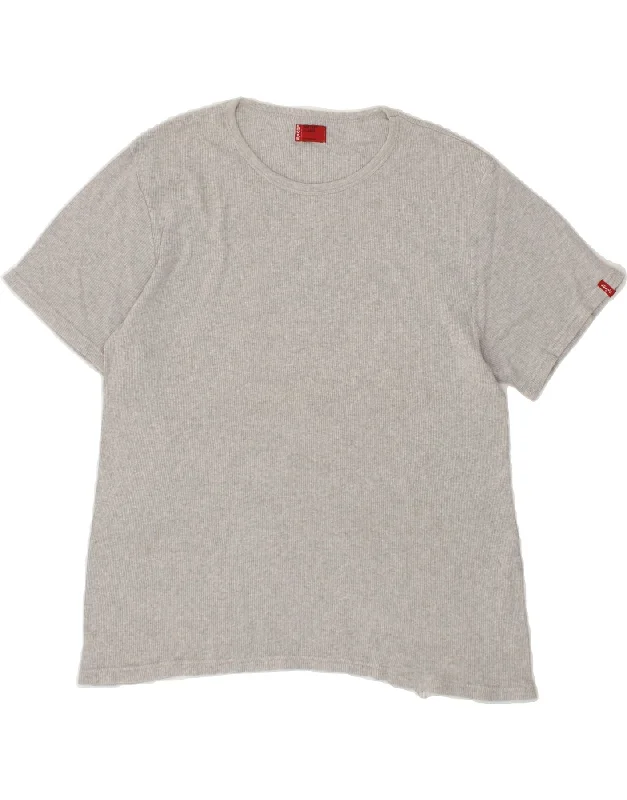 LEVI'S Womens T-Shirt Top UK 18 XL Grey Cotton