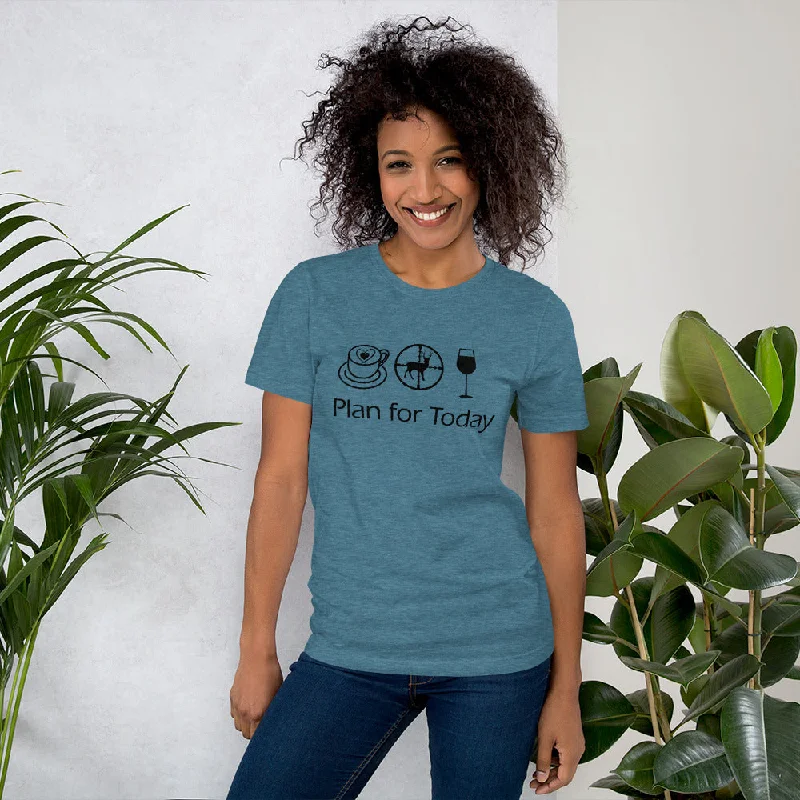 Plan for Today Coffee Hunting Wine Graphic Tee