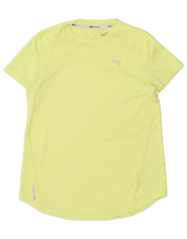 PUMA Womens T-Shirt Top UK 14 Medium Yellow