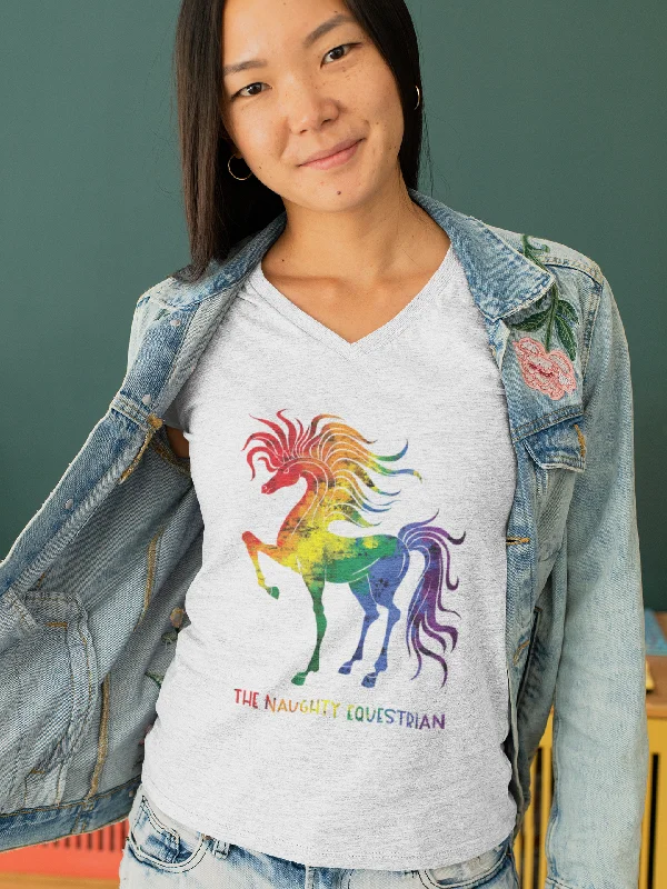 Rainbow Horse V-Neck Tee