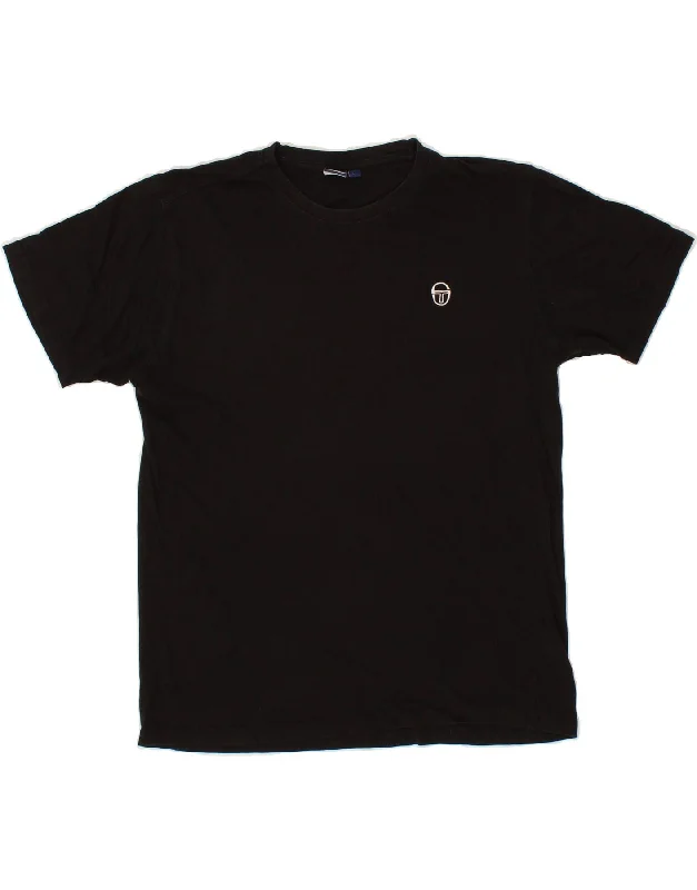 SERGIO TACCHINI Womens T-Shirt Top UK 14 Large Black Cotton